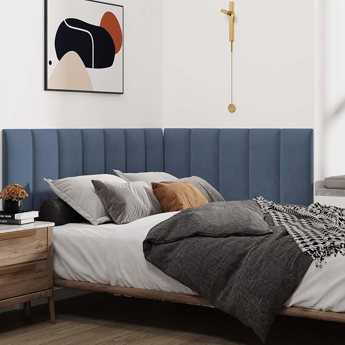 IFNOW Wall Mounted Upholstered Headboard King, 3D Peel and Stick Soundproof - Image 4