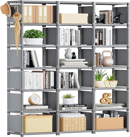 Mavivegue Bookshelf, 18 Cube Storage Organizer, Extra Large Book Organizer by Mavivegue