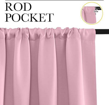 NICETOWN Blackout Curtains for Bedroom, Rouge Pink, 1 Pair, 42 by 45-inch - Image 2
