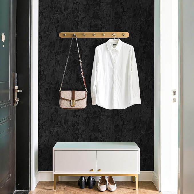 30" x 160" Large Size Self Adhesive Felt Fabric Wallpaper Black Velvet - Image 4