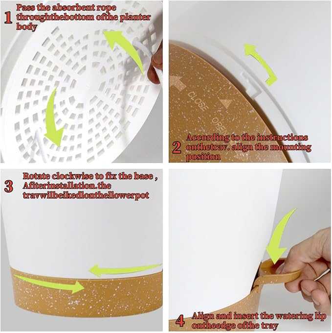 5 Pack 5 inch Self-Watering Pots, African Violets Planter with Drainage Holes and Reservoir, White Brown Plastic Planter for Indoor Outdoor Plants Flowers and Houseplants White Brown, 5 inch 5 pcs