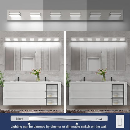 SineRise LED Modern Bathroom Vanity Light Fixtures, Brushed Nickel Modern - Image 5