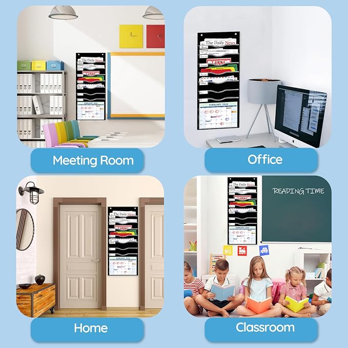 ALSLEA Hanging File Organizer 8 Pockets 15¾”W Legal/ Letter Size Paper Organizer - Image 5