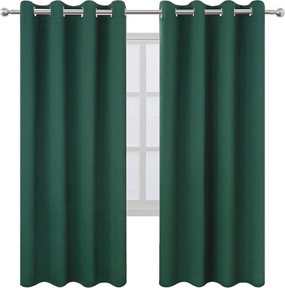 LEMOMO Dark Green Thermal Blackout Curtains/52 x 72 Inch/Set of 2 Panels Room - Image 2