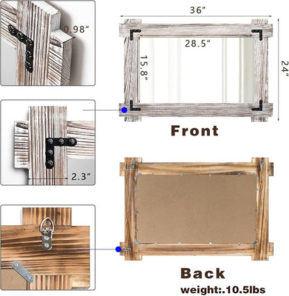 MeMoreCool White Farmhouse Bathroom Mirror 24x36 Inch, Wood Framed Decorative - Image 6