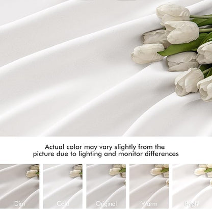 MIULEE Pure White Back Tab Blackout Curtains 120 Inch Long 2 Panels Set - Image 8