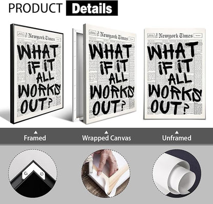 What If It All Works Out Canvas Wall Art, Positive Affirmations Wall Decor - Image 3