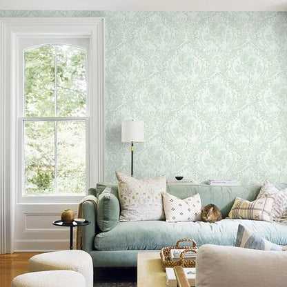 Ismoon Floral Wallpaper Peel and Stick Sage Green Contact Paper Boho Vintage - Image 7