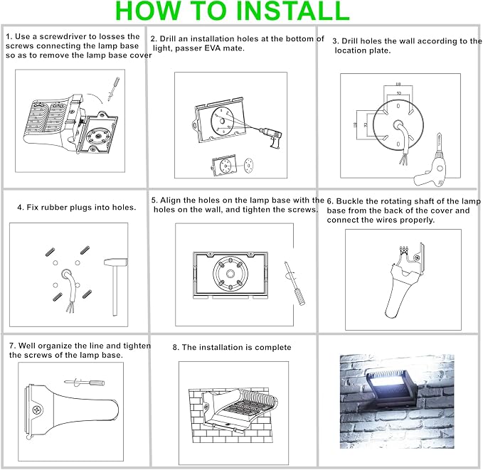Dusk to Dawn 150W Rotatable LED Wall Pack Light, 5000K 21000LM 800-1000W - Image 9
