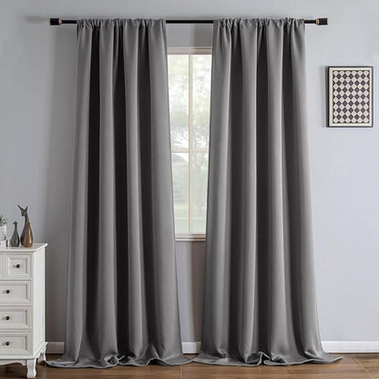 IGEMAEVE Blackout Curtains 90 Inch Length 2 Panels Set, Rod Pocket Energy by IGEMAEVE