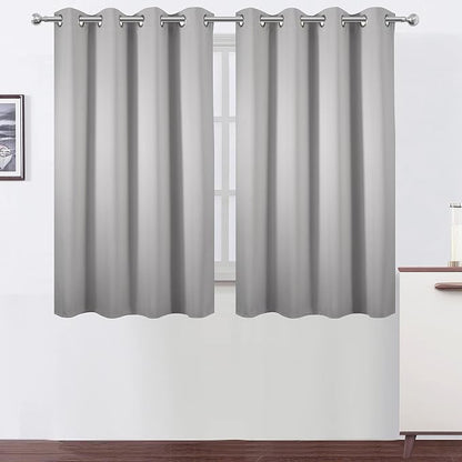 LEMOMO Blackout Curtains 52 x 45 inch/Light Grey Curtains Set of 2 by Lemomo