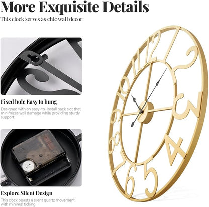 Cuspin Extra Large Wall Clock for Living Room Decor, 36 Inch Wall Clock - Image 4