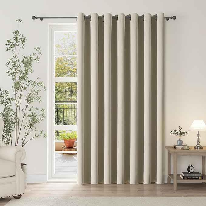 ChrisDowa Room Divider Curtain 90 Inches Long, Wide Blackout Sliding Door by ChrisDowa