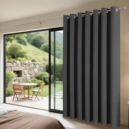 Joydeco Blackout Patio Sliding Door Curtains 108 Inches Long, Grommet Privacy - Image 3