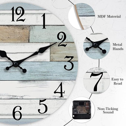 KECYET Wall Clock Battery Operated 18 Inch Large Silent Non Ticking Coastal - Image 6