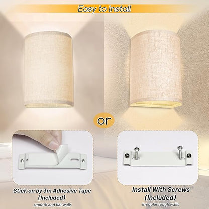 FINCMY Battery Operated Wall Sconces Set of Two, 18 RGB Colors Stick on Wall - Image 2