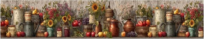 Harvest Jar Wall Border 196x4 Inch Peel and Stick Rustic Fall Pumpkin Sunflower - Image 2