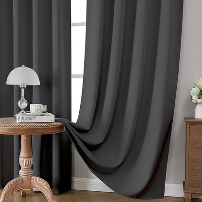 CUCRAF Dark Grey Blackout Curtains Customize, Rod Pocket Room Darkening Curtain - Image 5