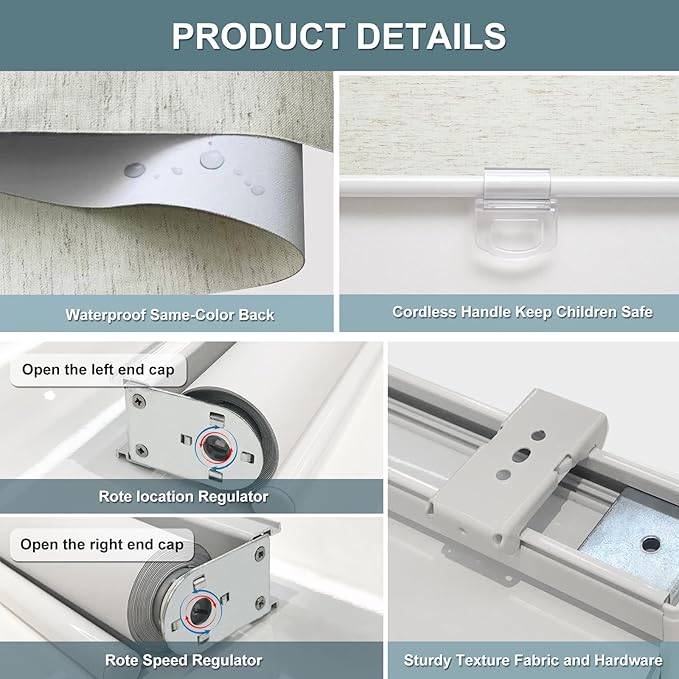 Cordless Roller Shades Blackout Blinds - Image 6