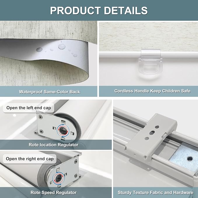 Cordless Roller Shades Blackout Blinds - Image 7