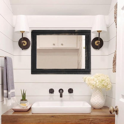 AAZZKANG Wall Mounted Mirror Small Rectangular Retro Mirrors - Image 6