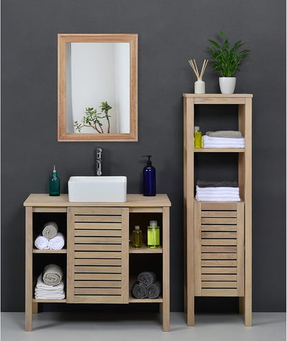 AAZZKANG Rustic Mirrors for Wall Rectangle Wooden Frame Hanging Mirror for - Image 6