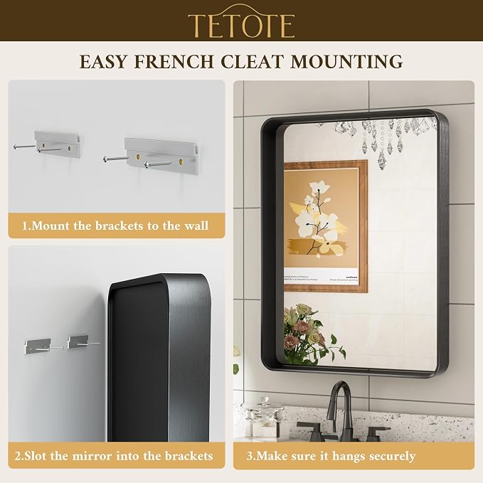 TETOTE 24 x 36 White Frame Mirror - Image 5