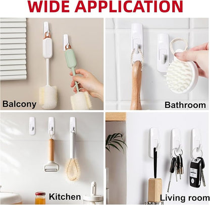Utility Wall Hooks for Hanging Large 10 Hooks, Damage Free Hanging Wall Hooks - Image 4