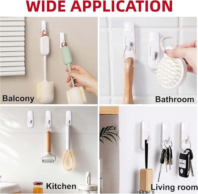 Sinfuo Utility Wall Hooks for Hanging Medium 16 Hooks, Damage Free Hanging Wall - Image 4