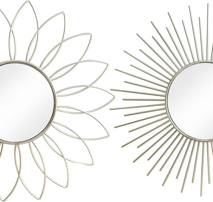 3 Pack Metal Mirrors for Wall Sunburst Wall Mirrors Home Décor Decorative - Image 2