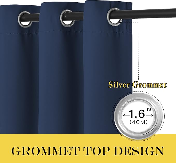 NICETOWN Navy Blue Blackout Window Curtain - Image 2