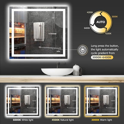 Hivone 40X36 LED Bathroom Mirror - Image 5