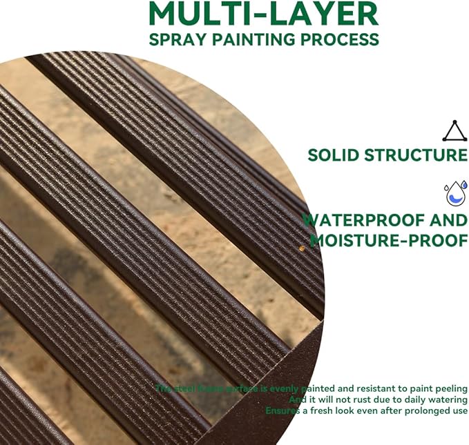 Metal Plant Stand, Rust-proof Aluminum Display Rack, Plants Display Stands Decoration Racks for Living Room Garden Balcony Patio (Ebony, 41.3Inch Tall Leg)