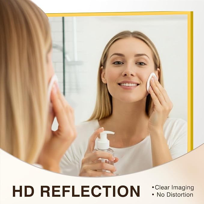 FICTOR Bathroom Vanity Mirror-Gold, 60x36 Inch, Shatterproof & Anti-Rust - Image 4