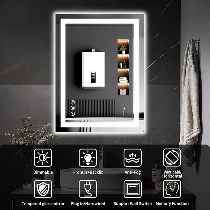 LED Bathroom Mirrors 32"x36" Bathroom Mirror - Image 8