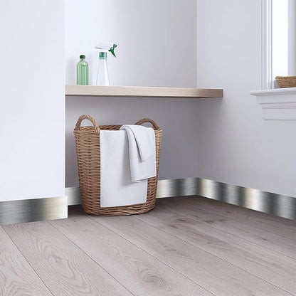 Metallic Stripe Wallpaper Border 196x4 Inch Peel and Stick Wall Border Silver - Image 4