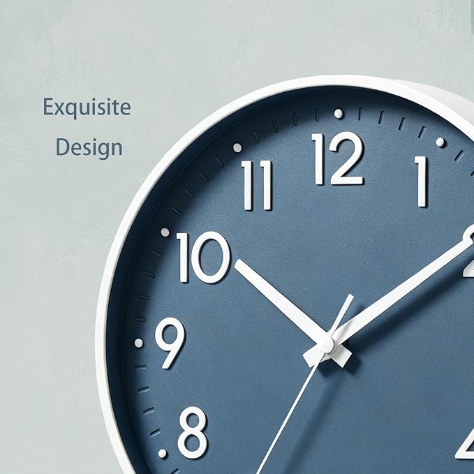 Mosewa Wall Clock 10 Inch, Battery Operated Silent Non-Ticking Modern Analog - Image 9