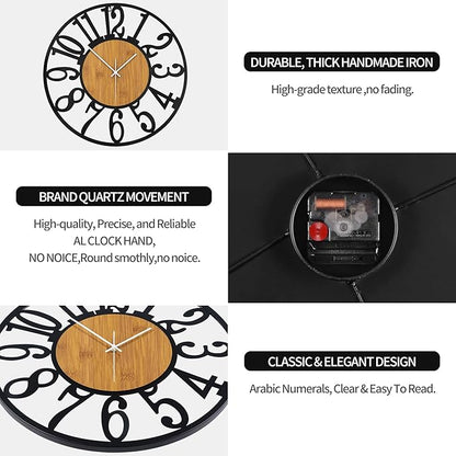 Large Wall Clock for Living Room Decor, 16 Inch Non Ticking Silent, Battery - Image 9