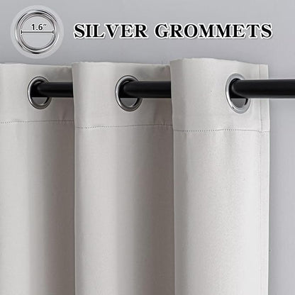 IGEMAEVE Greyish White Curtains 84 Inch Length 2 Panels Set, Light Filtering - Image 3