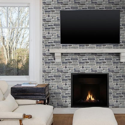 Commomy 10 Pcs 3D Faux Stone 3D Wall Panels 11.8'' x 11.8'' Ultralight PVC - Image 2