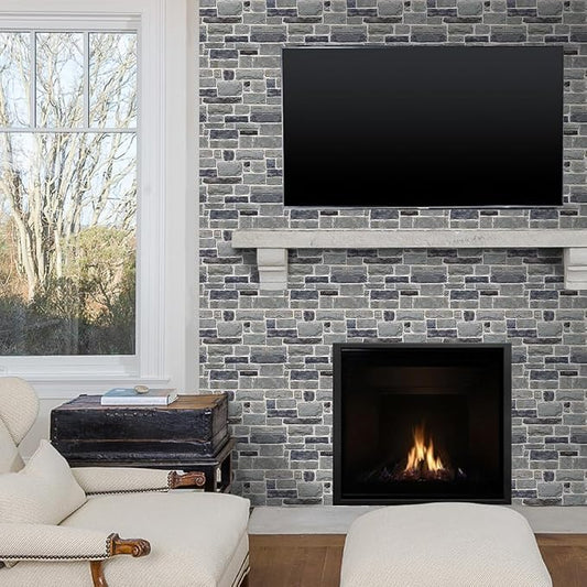 Commomy 10 Pcs 3D Faux Stone 3D Wall Panels 11.8'' x 11.8'' Ultralight PVC - Image 2