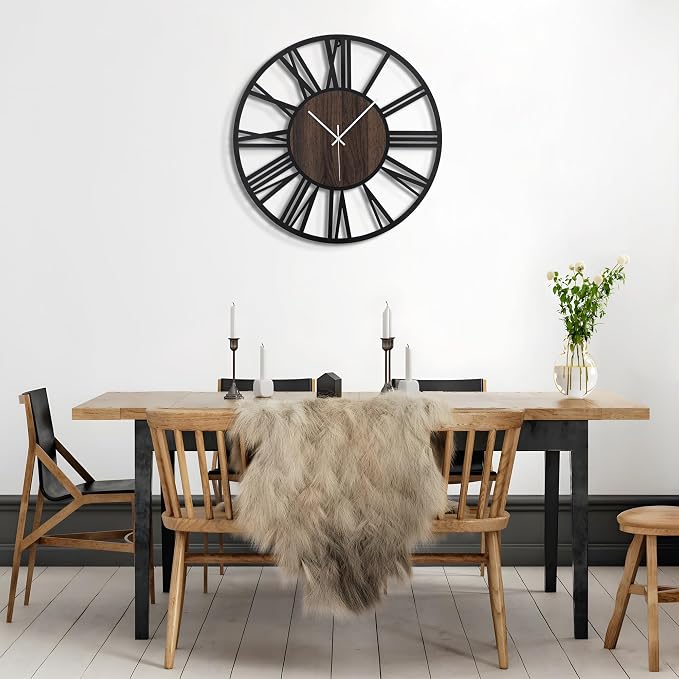 Large Wall Clock for Living Room Decor, 24 Inch Non Ticking Silent, Battery - Image 9