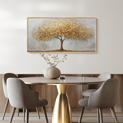 Gold Framed Tree of Life Wall Art, Large Modern Canvas Prints Paintings Artwork - Image 4