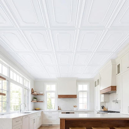 Giantex 24 Pack PVC Wall Panels, Glue Up or Drop Ceiling Panel, Waterproof 3D - Image 8