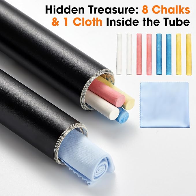 Chalkboard Wallpaper Peel and Stick, 35.4"x118.1" Blackboard Contact Paper Self - Image 6