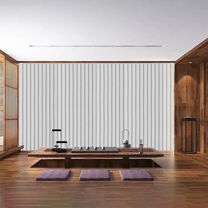White Wood Slat Wallpaper - Image 6