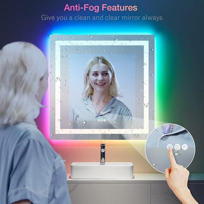 LOAAO 32"X32" LED Bathroom Mirror - Image 6