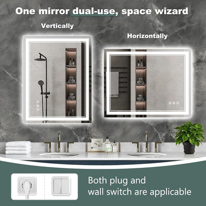 40x30 Inch LED Bathroom Mirror - Image 6