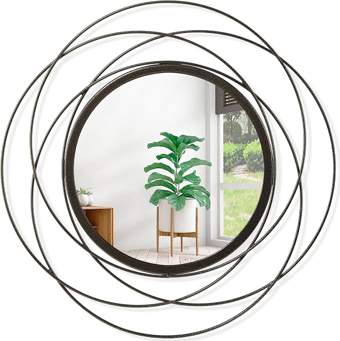 Wall Mirror Mounted Round Decorative Mirrors by HLFMVWE