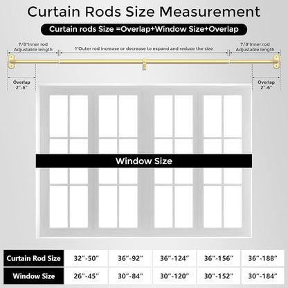 2 Pack Curtain Rods 36-120 Inch, Living Room, Sliding Door - Image 8